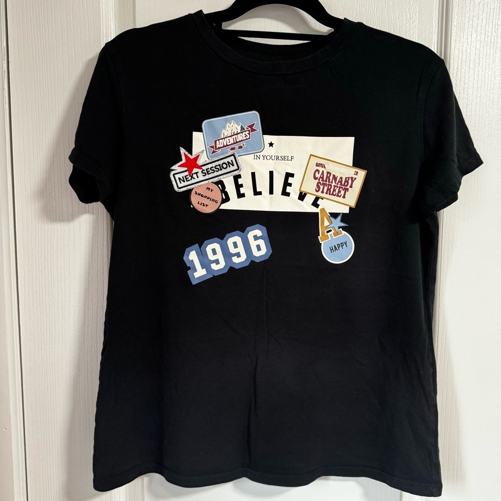 Hotwind Woman’s Black Short Sleeve Crew Neck T-Shirt Size L Excellent Condition